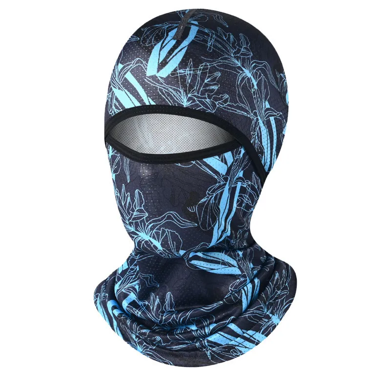 Ice Silk Motorcycle Face Mask – UPF 50+ Sun Protection Full Face Mask with Printed Design, Breathable Cooling Facekini for Men Women, Outdoor Cycling Dustproof Mask